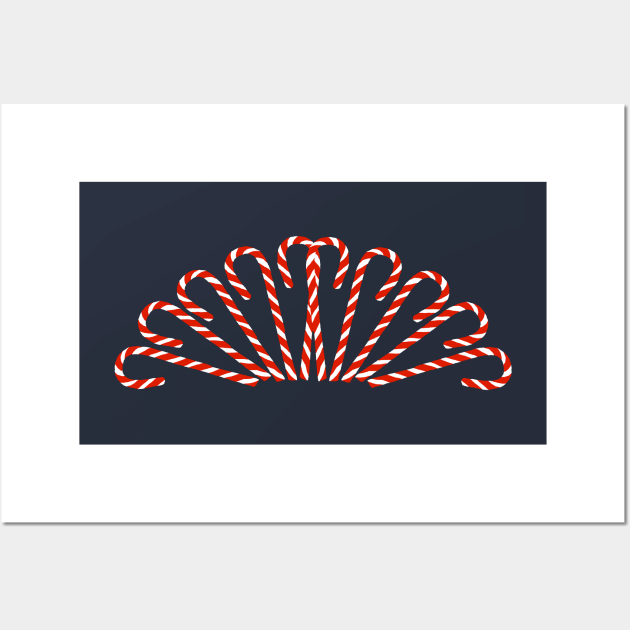 Christmas Candy Canes Fan Wall Art by ellenhenryart